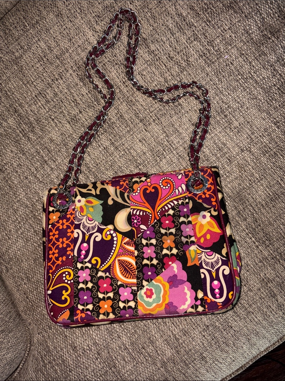 Vera Bradley Purple Multi Quilted Floral Patchwork Shoulder Bag